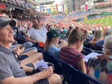 at the game